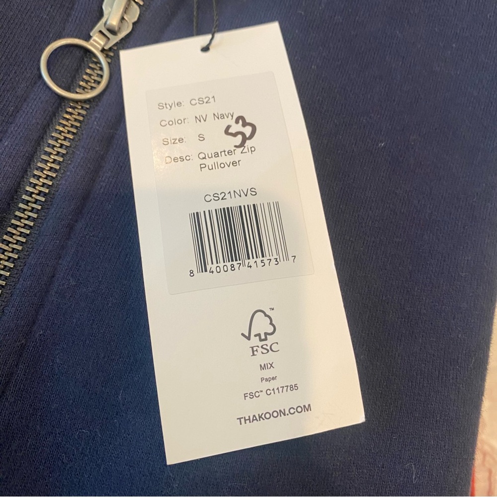 Thakoon Navy Quarter Zip‎ Pullover Sweatshirt - Size Small NWT - Picture 4 of 12